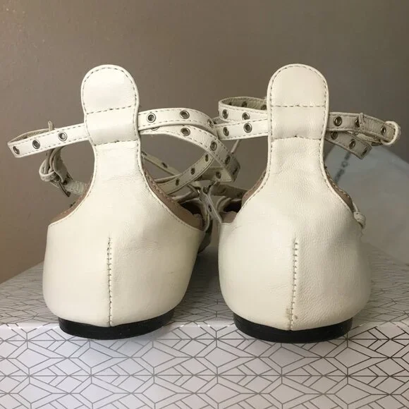 VALENTINO Leather "Love Latch" Cage Ankle Strap Ballet Flats - ITALIAN SIZE 38 - Picture 8 of 13